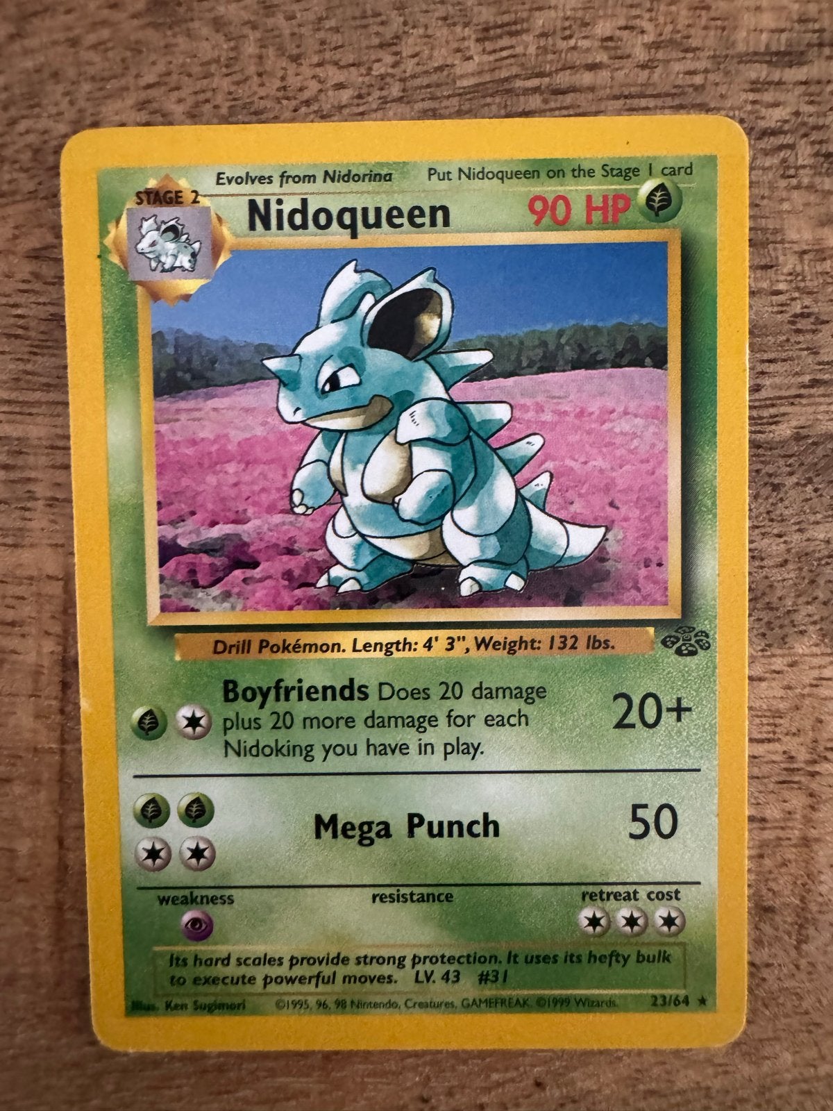 Nidoqueen Pokémon kaart (jungle  Set 23/64) - Vintage, Ophalen of Verzenden, Losse kaart