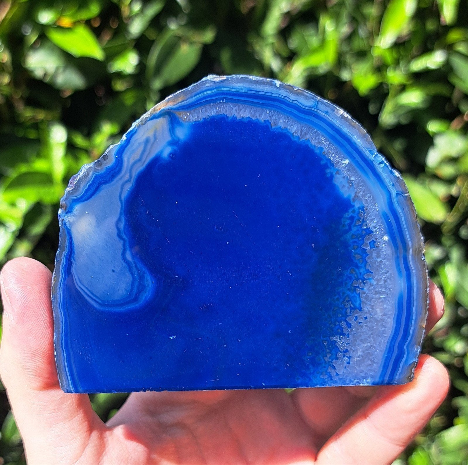 Blauwe Agaateinde edelstenen verzameling edelsteen stenen, Verzamelen, Mineralen en Fossielen, Ophalen of Verzenden