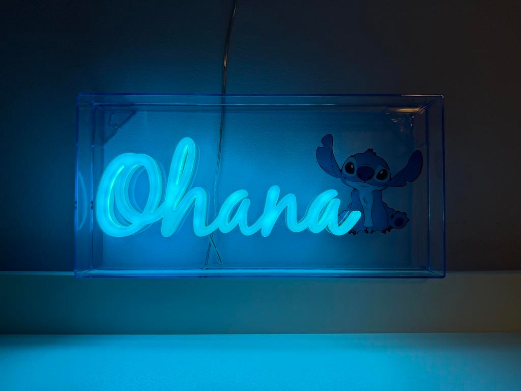 Leuke Stitchlamp met tekst Ohana, Ophalen of Verzenden, Zo goed als nieuw, Lamp