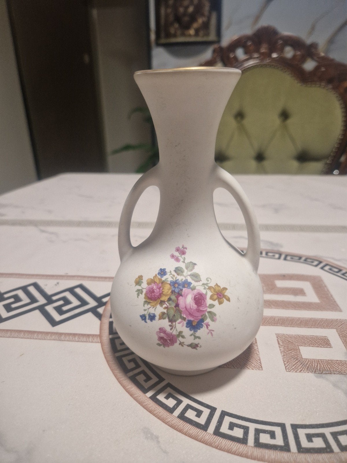 BOUDA HOLLAND Vintage Vaasje met Bloemenmotief, Ophalen of Verzenden