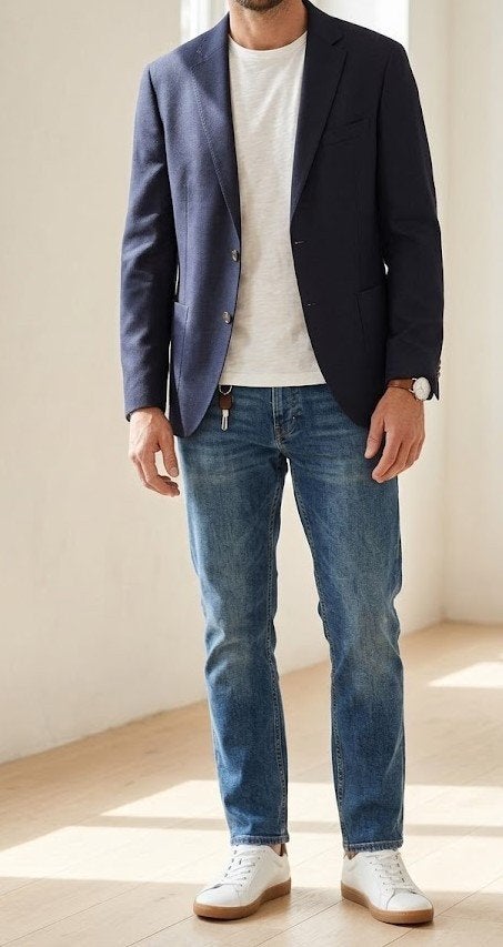 Eduard Dressler luxe wollenblazer, Maat 52/54 (L), Blauw, Eduard Dressler, Ophalen of Verzenden