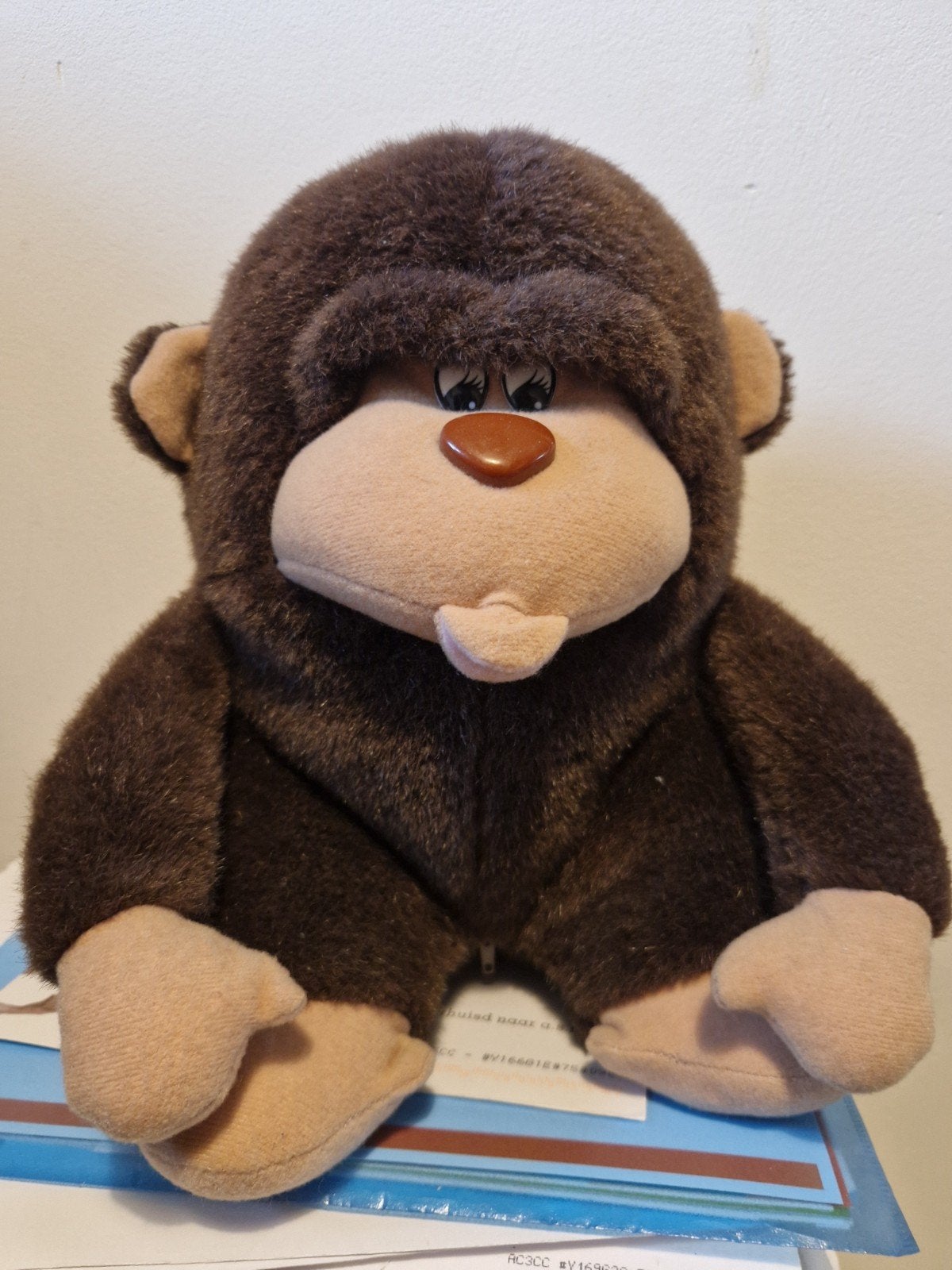 Schattige bruine pluche aap knuffel, Kinderen en Baby's, Ophalen, Zo goed als nieuw, Middelgroot (20 tot 80 cm), Bruin
