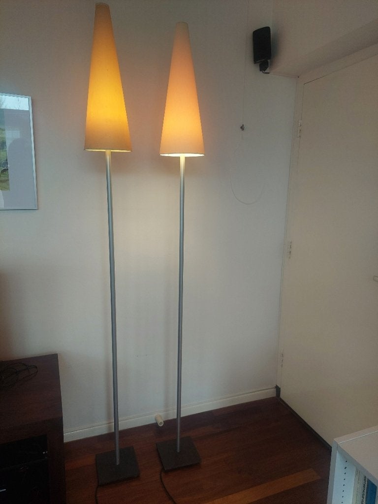 2 staande lampen, vloerlampen jaren 90., Huis en Inrichting, Ophalen, Gebruikt, Strak, jaren 90., E27 (groot)