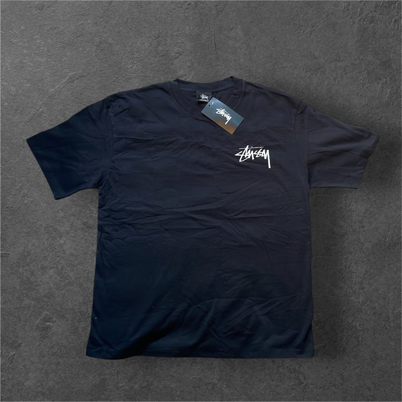 Zwart Stüssy t-shirt maat M, Kleding | Heren, Ophalen of Verzenden, Zo goed als nieuw, Maat 48/50 (M), Zwart