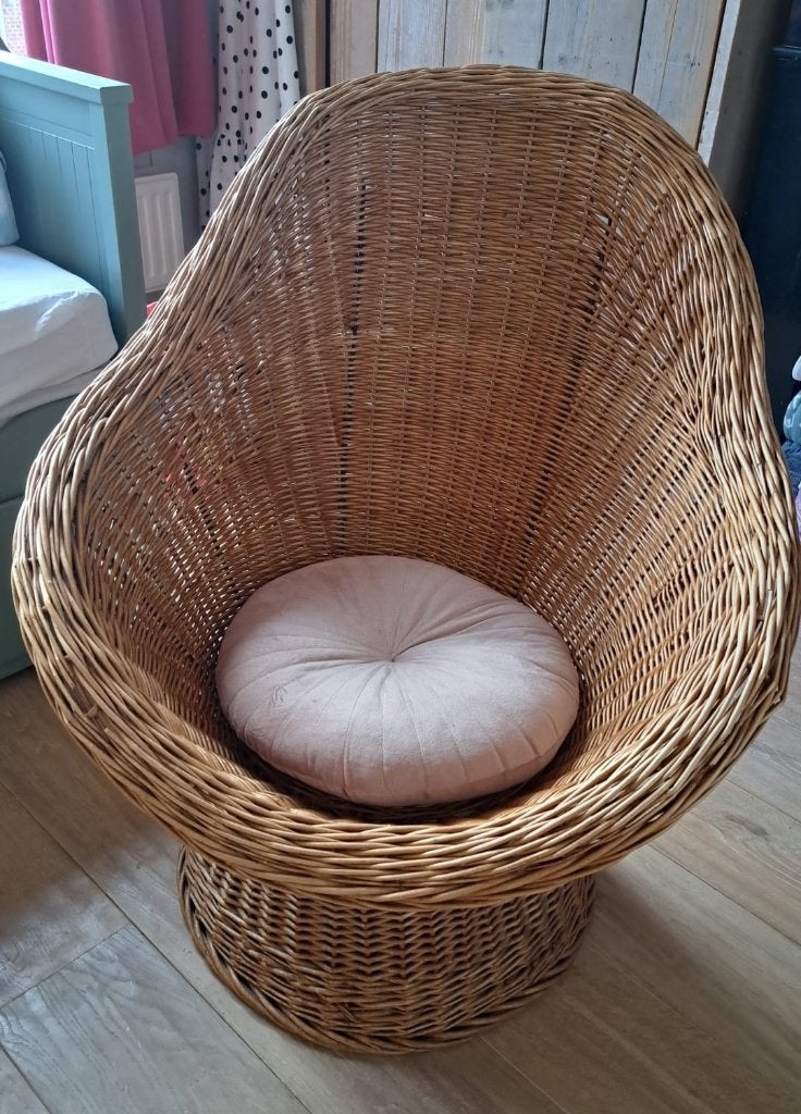 Rotan stoel, Huis en Inrichting, Stoelen, Ophalen, Gebruikt, Bruin, Riet of Rotan