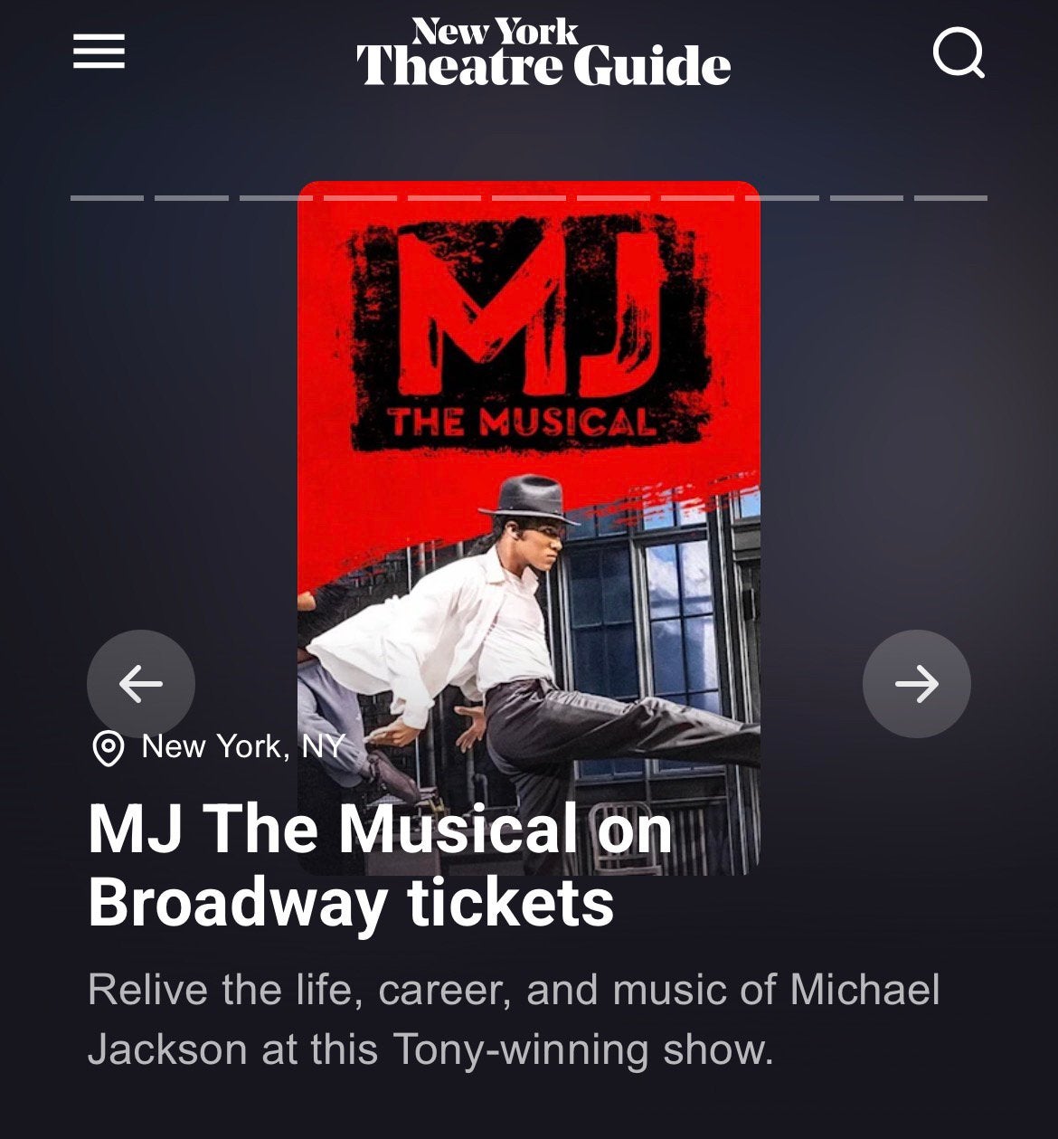 2 kaartjes Michael jackson the musical new york., Tickets en Kaartjes, Twee personen