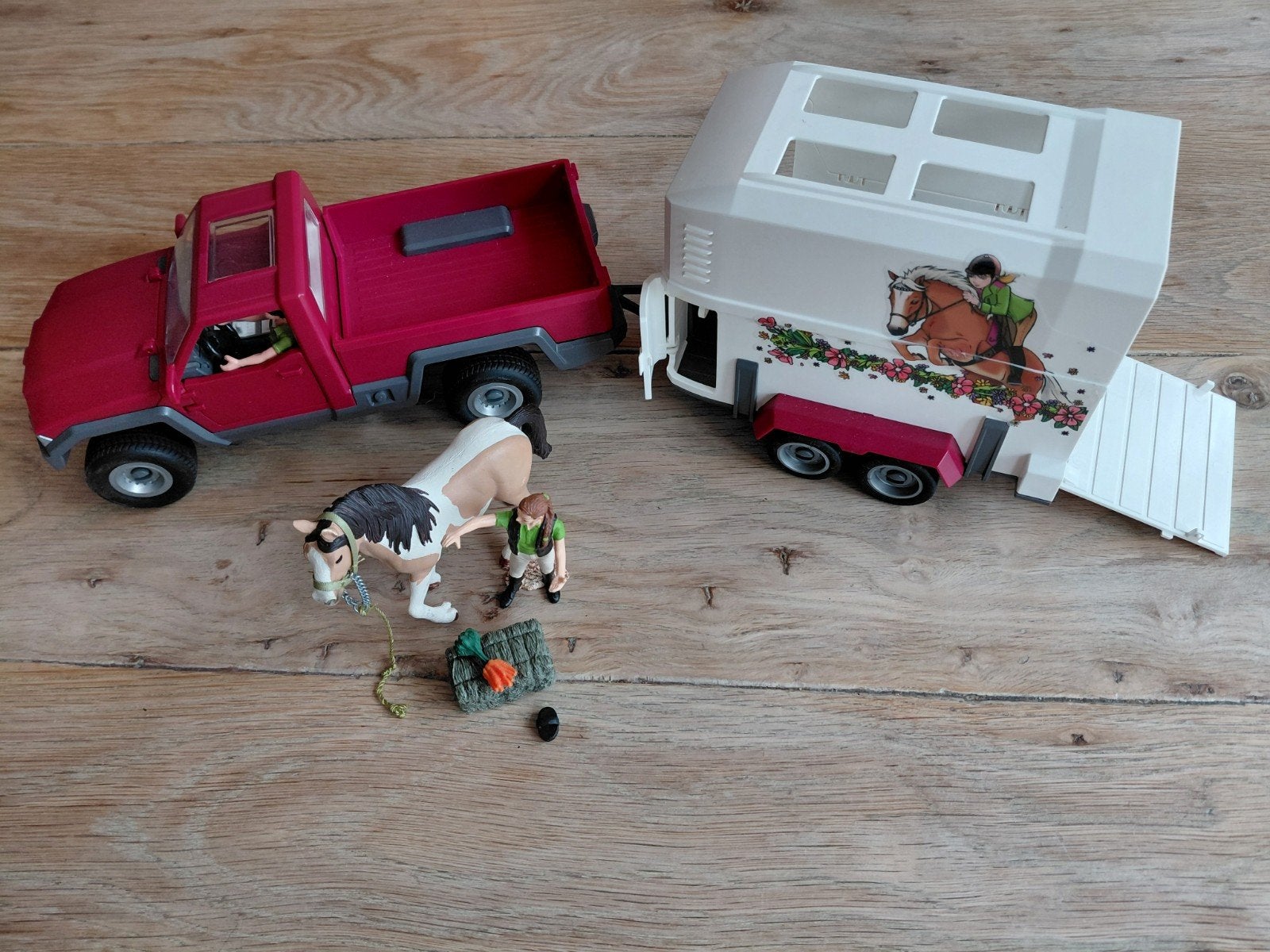 Schleich pick up met paardentrailer (set 42346), Ophalen of Verzenden, Zo goed als nieuw