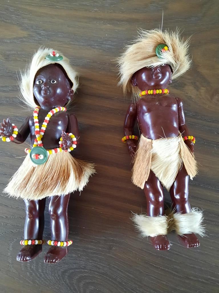Vintage popjes in traditionele kleding - set van 2, Verzamelen, Poppetjes en Figuurtjes, Gebruikt, Ophalen of Verzenden