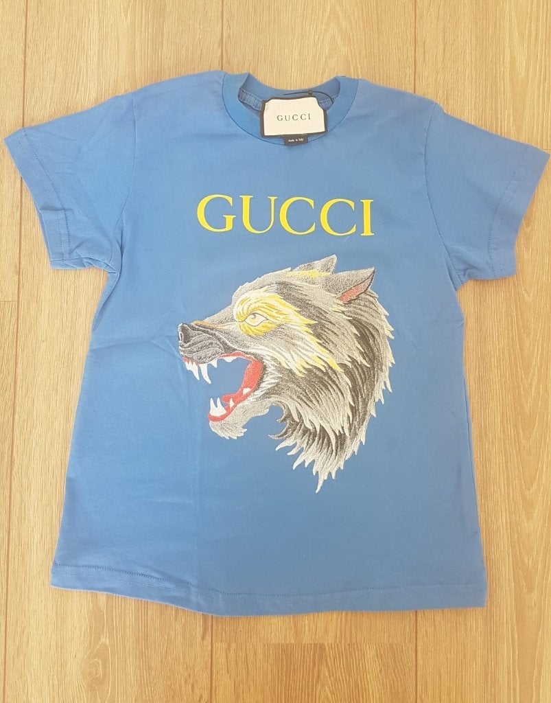 Shirt Blauw Gucci Kind 152 Wolf - Nieuw met Kaartje, Kinderen en Baby's, Verzenden, Gucci, Nieuw, Shirt of Longsleeve