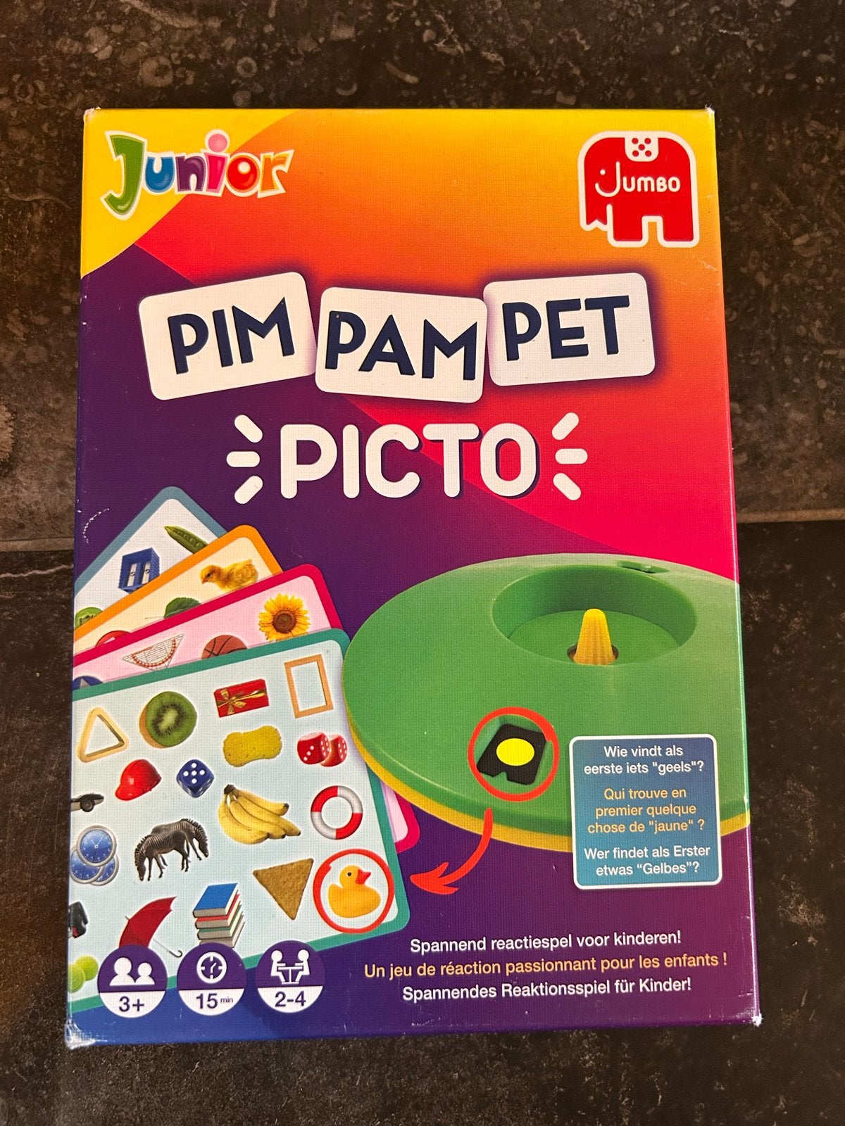 Pim Pam Pet Picto - Jumbo Junior Reactiespel, Drie of vier spelers, Ophalen of Verzenden, Gebruikt