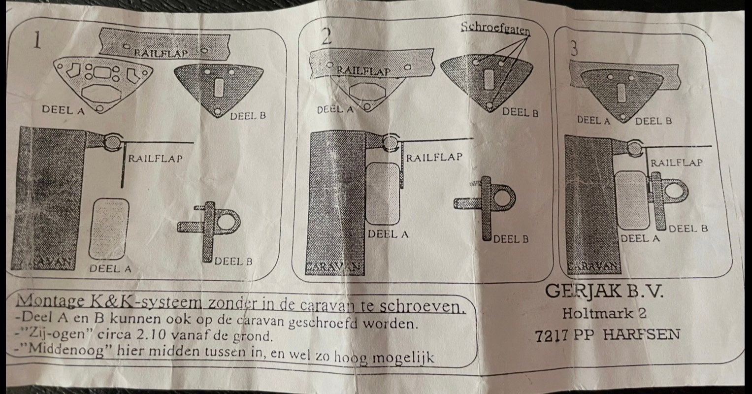 Gezocht: K&K-systeem Gerjak, Caravans en Kamperen, Ophalen, Zo goed als nieuw