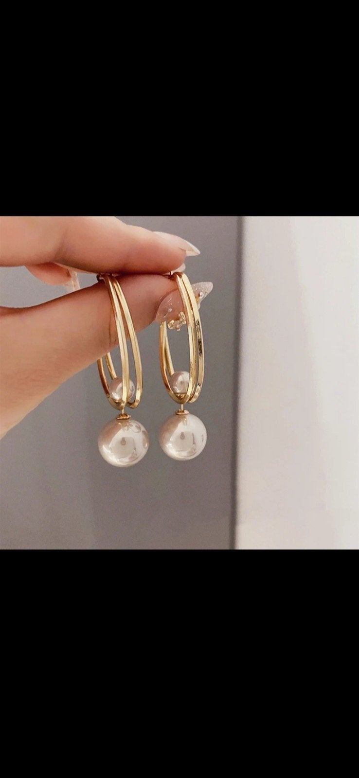 Nieuwe Gouden Oorbellen met Parel Hangers, Ophalen, Overige materialen, Hangers, Nieuw