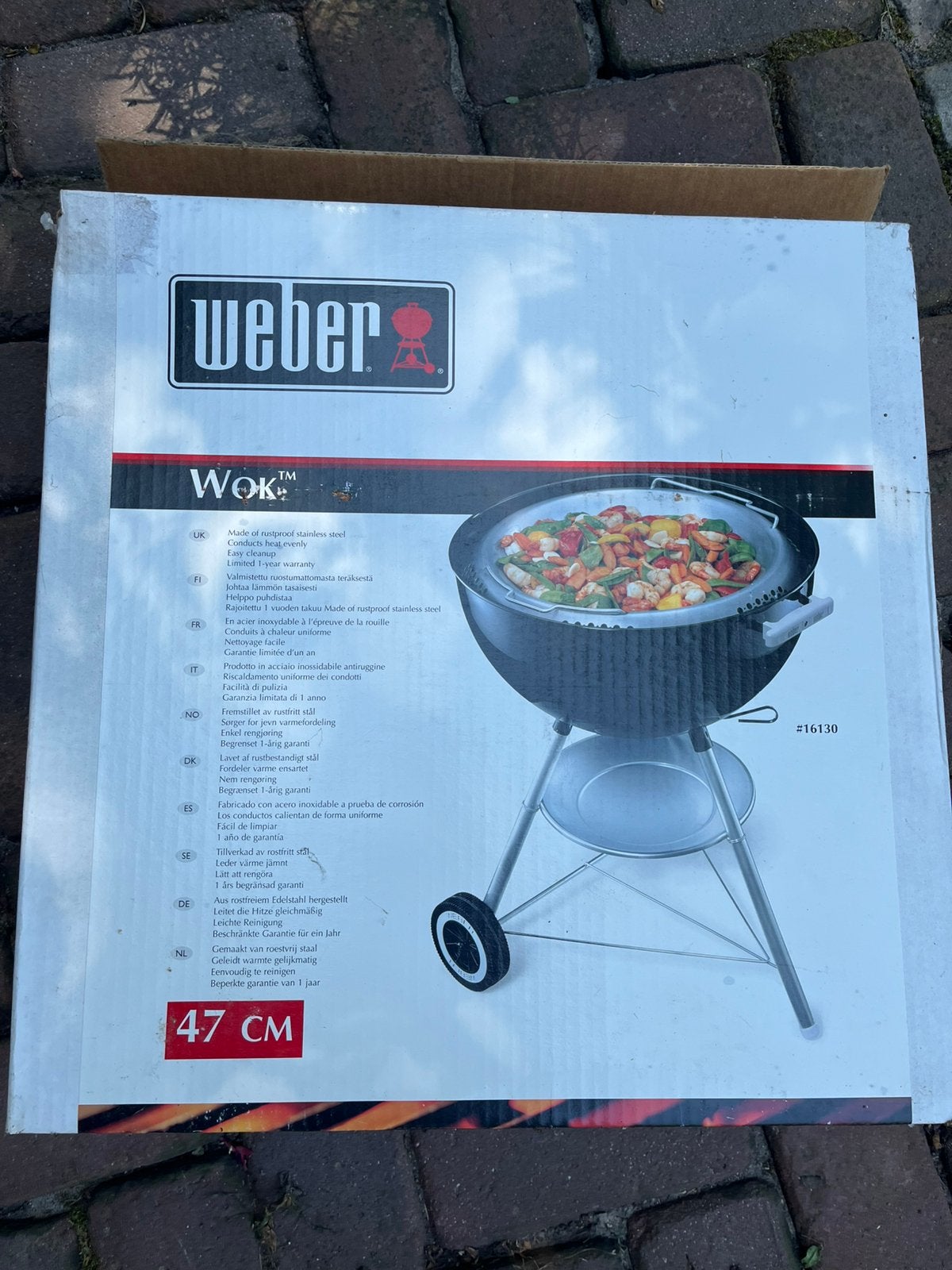 Weber RVS wok 47cm, Ophalen of Verzenden, Nieuw