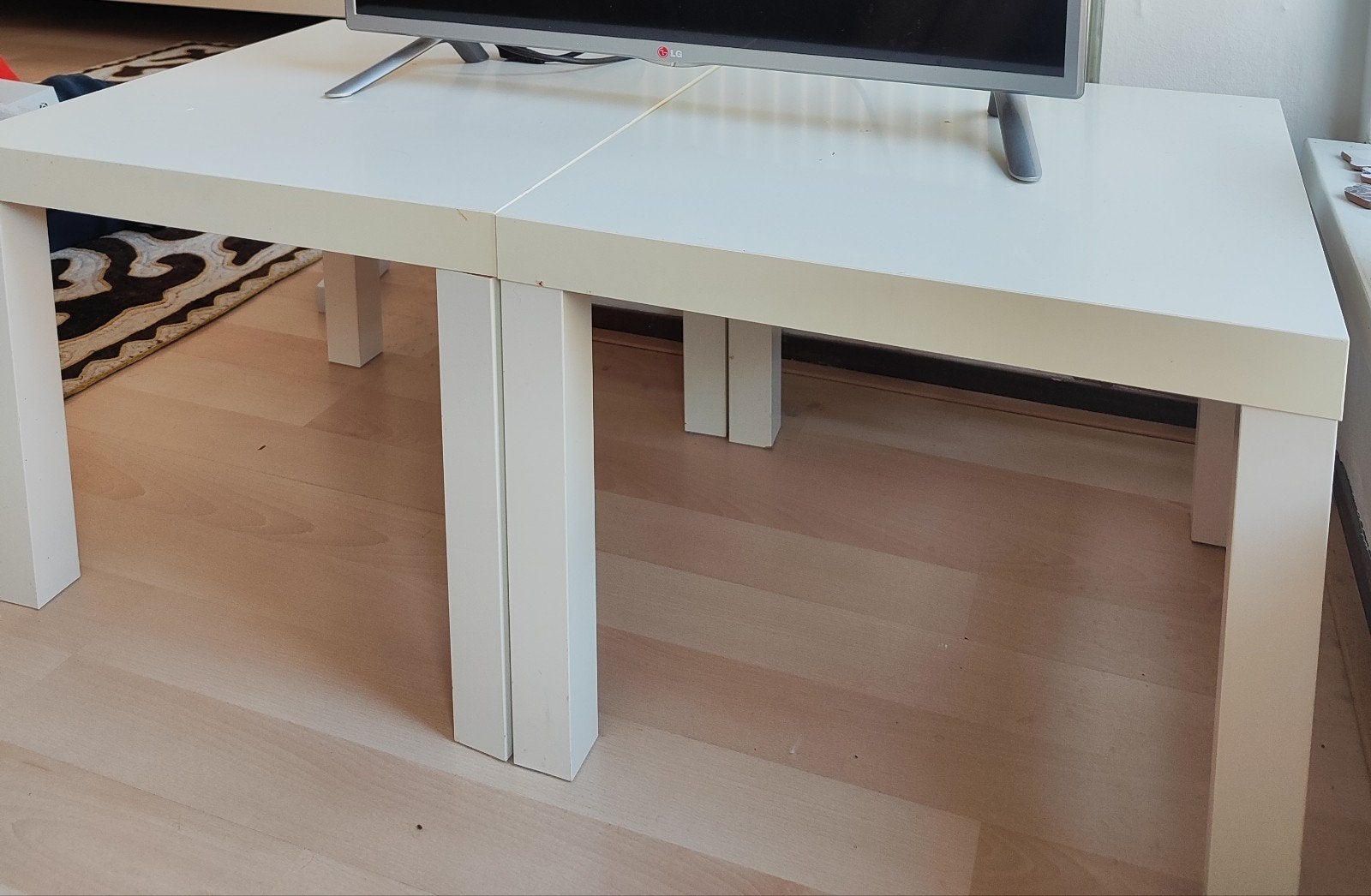 Witte salontafeltjes / bijzettafel (IKEA), Overige materialen, Minder dan 50 cm, Gebruikt, Vierkant