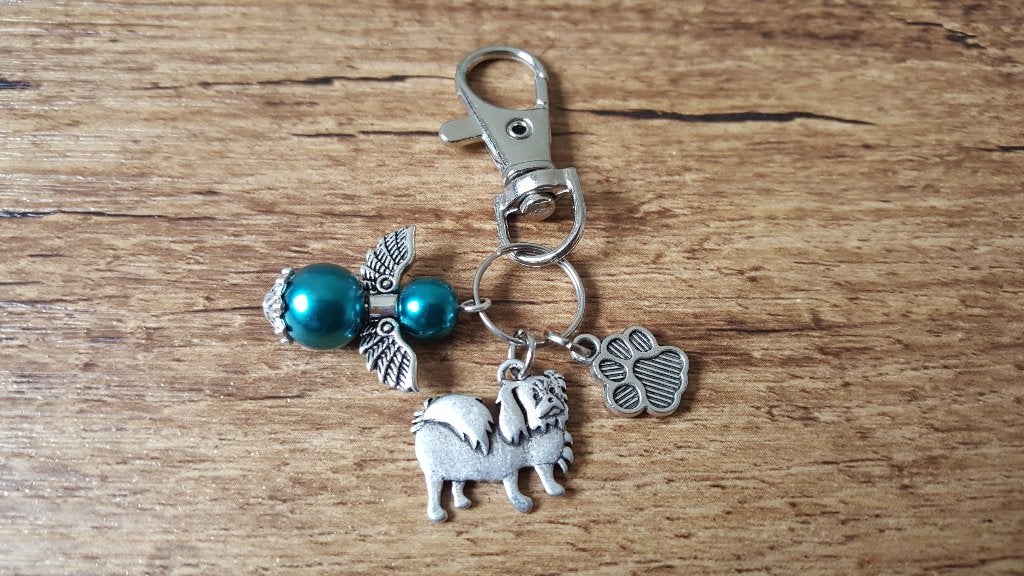 Tashanger/Sleutelhanger Pekinees met beschermengeltje, Verzenden, Nieuw, Overige kleuren, Handtas