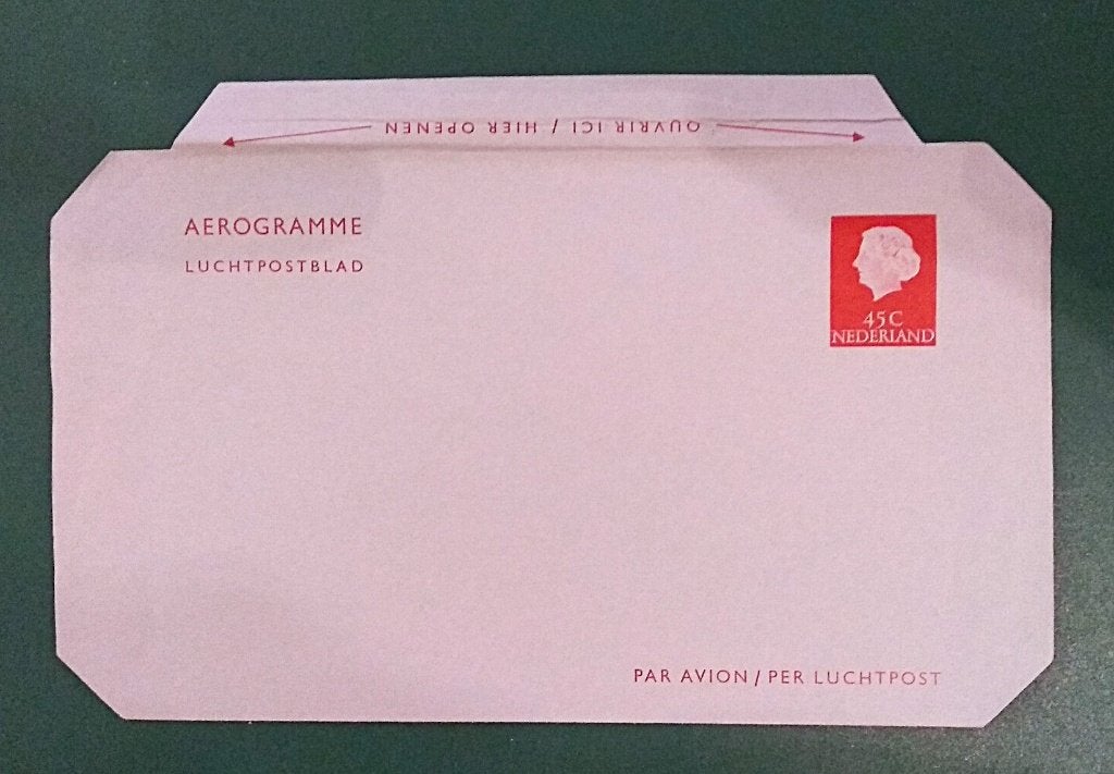 Luchtpostblad / Aerogramme 45 cent G.20 1968 zonder fosfor, Verzenden, Envelop