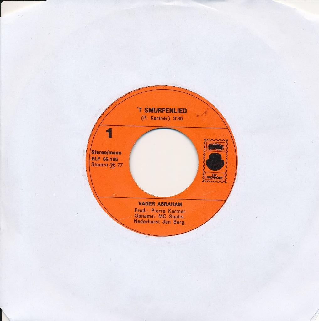 2197 Vader Abraham - 't Smurfenlied (1977), Cd's en Dvd's, Vinyl Singles, Gebruikt, Single, Nederlandstalig, 7 inch, Ophalen of Verzenden