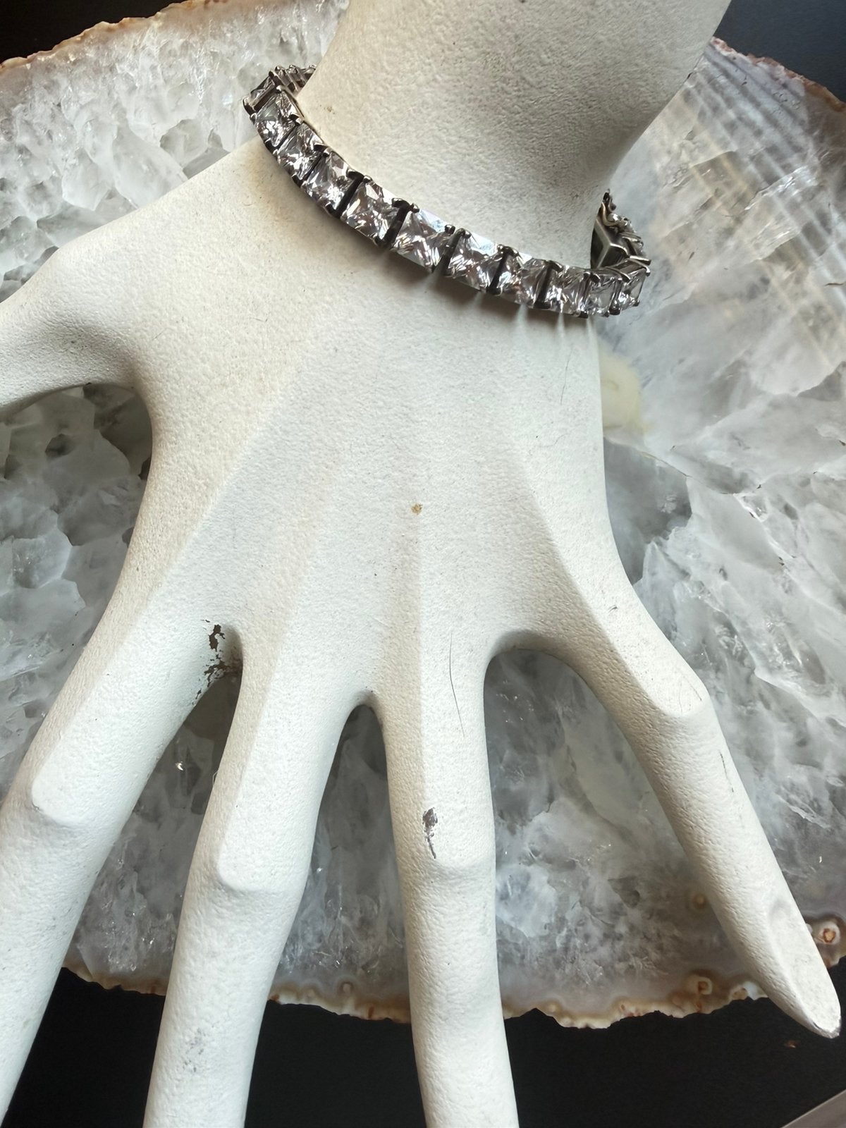 Tennisarmband Zilver, Verzenden, Zo goed als nieuw, Zilver