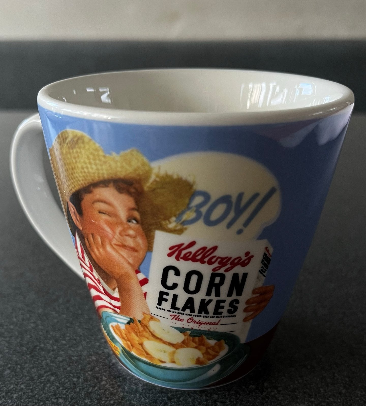 Vintage Kellogg's Corn Flakes Mok - Zo goed als nieuw, Overige typen, Ophalen of Verzenden, Zo goed als nieuw, Steen/keramiek