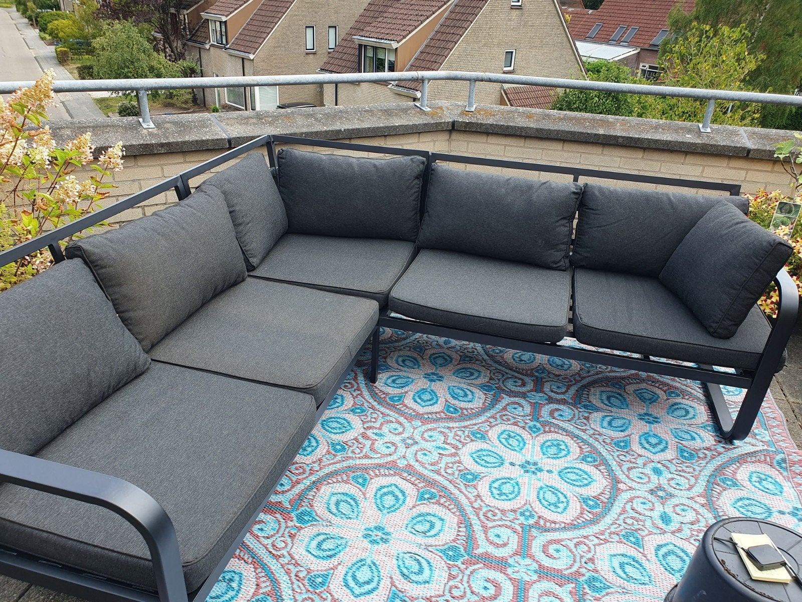 Lounge /pallet kussens antraciet - 5 zit, 5 rug, 2 extra, Ophalen, Gebruikt, 5 zitplaatsen