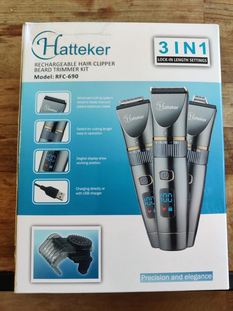 Nieuw Hatteker Haar/Baard Trimmer Kit - RFC-690, Ophalen of Verzenden, Nieuw, Scheren en Epileren