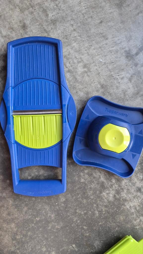 Tupperware Mandoline en Rasp - Blauw/Geel/Oranje, Huis en Inrichting, Keuken | Tupperware, Ophalen of Verzenden, Gebruikt, Blauw