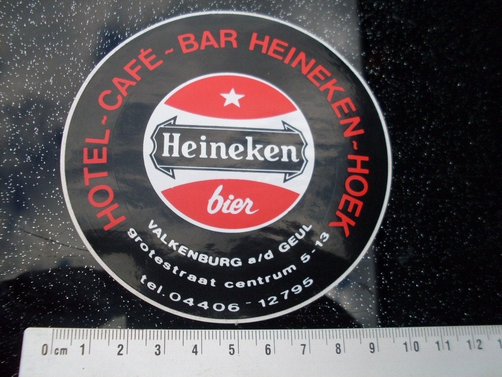 sticker hotel cafe bar heineken hoek valkenburg a/d geul, Verzenden, Zo goed als nieuw, Bedrijf of Vereniging