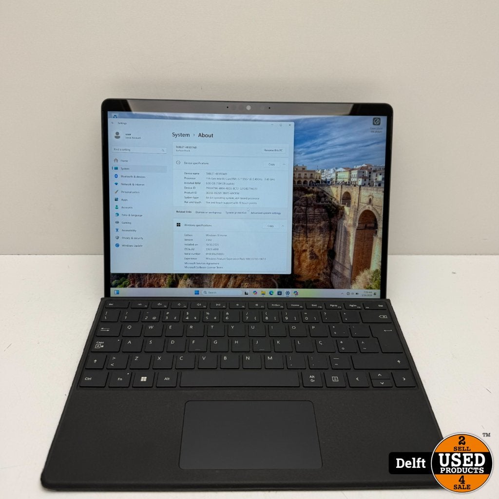 Microsoft Surface Pro 8 i5/8GB/256GB | Met Garantie, Computers en Software, Windows Laptops, Gebruikt