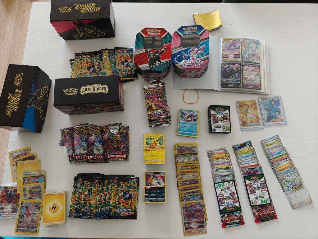 Grote collectie Pokémon kaarten - Lost Origin, Crown Zenith, Ophalen of Verzenden, Zo goed als nieuw, Meerdere kaarten