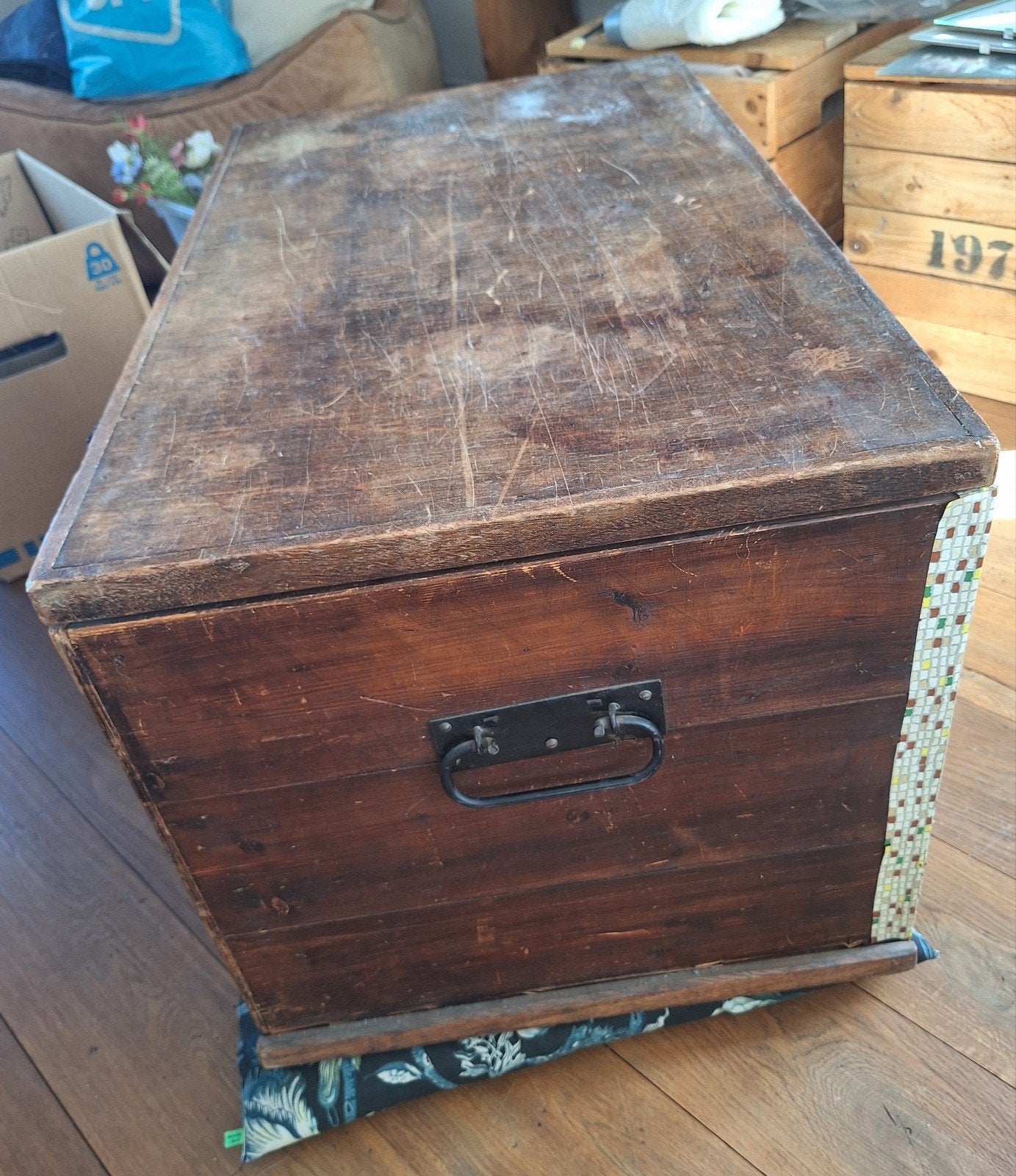 Vintage houten kist, Ophalen, Gebruikt, 50 tot 100 cm, 5 – 50