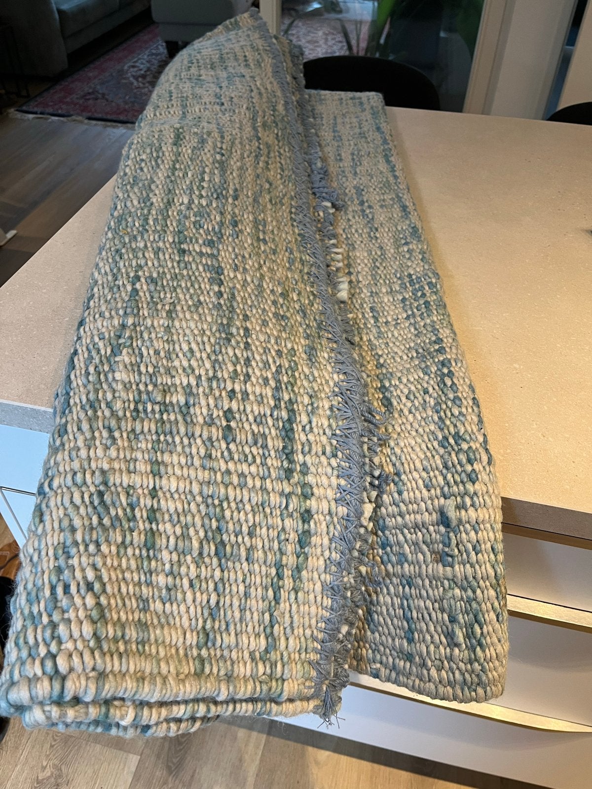 IKEA KÖPENHAMN Vloerkleed 133x195 cm, Gebruikt, 100 tot 150 cm, Blauw, Ophalen of Verzenden