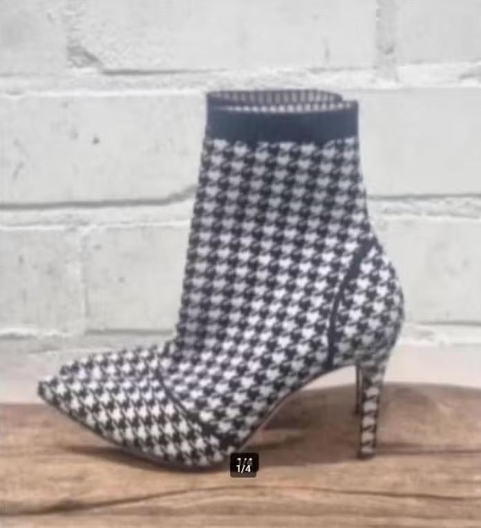 Gianvito Rossi - Pied de poule Houndstooth laarsjes maat 38, Kleding | Dames, Gianvito Rossi, Zwart, Lage of Enkellaarzen, Ophalen of Verzenden