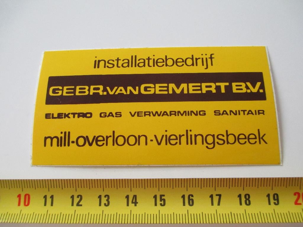 sticker Mill Overloon Vierlingsbeek Gebr, van GEMERT BV Ins*, Verzamelen, Ophalen, Zo goed als nieuw