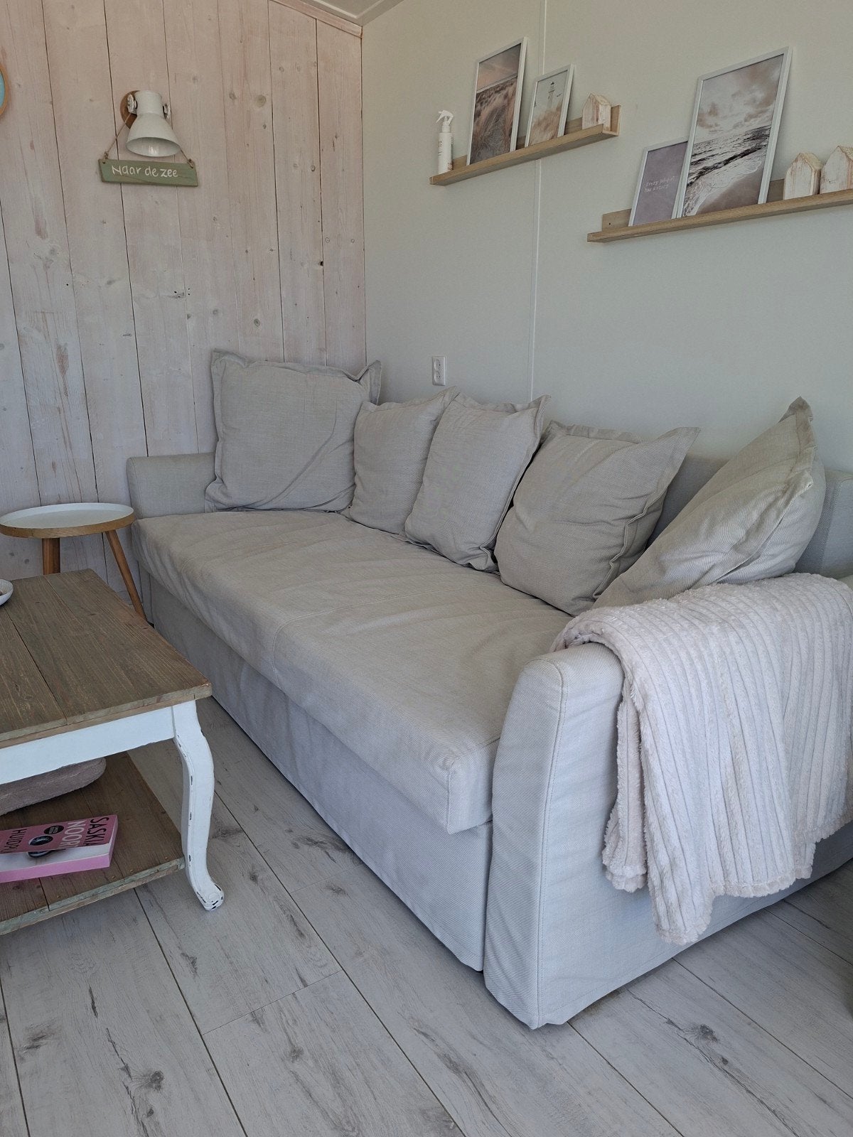 IKEA Holmsund slaapbank zgan, Ophalen, Beige, Tweepersoons, 140 cm