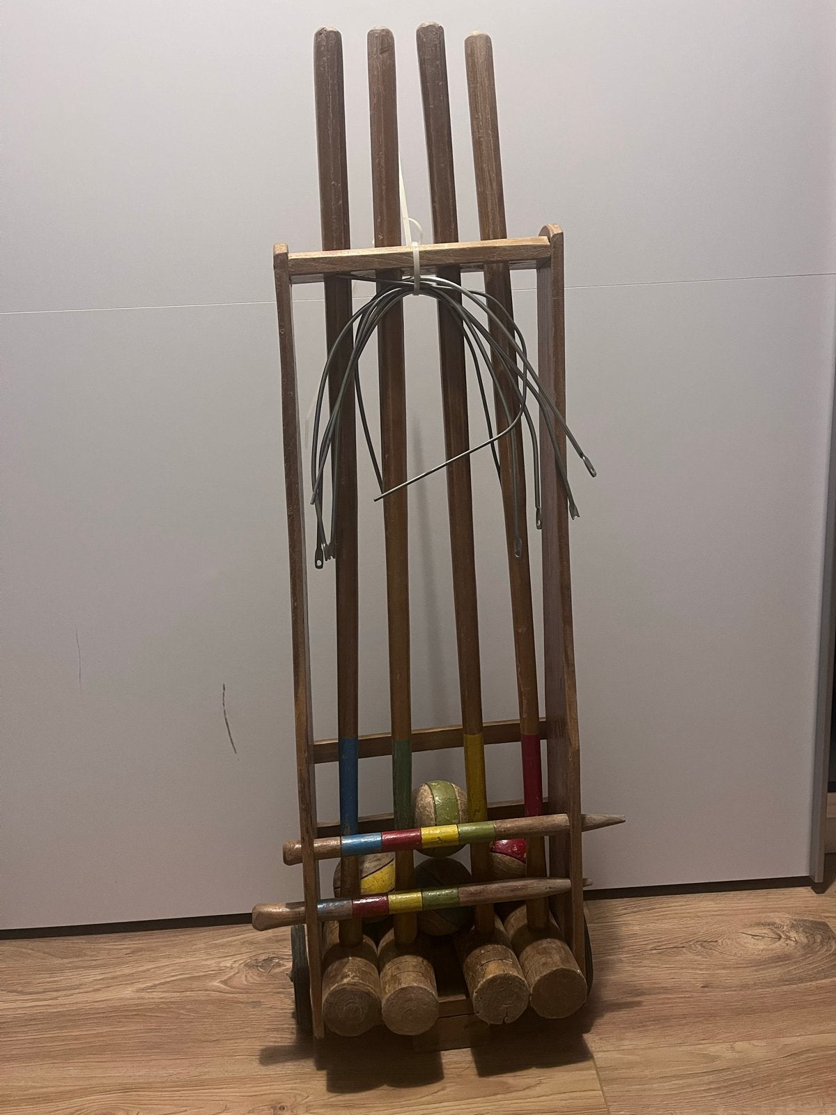 Vintage Croquet Set met Houten Karretje, Ophalen, Gebruikt