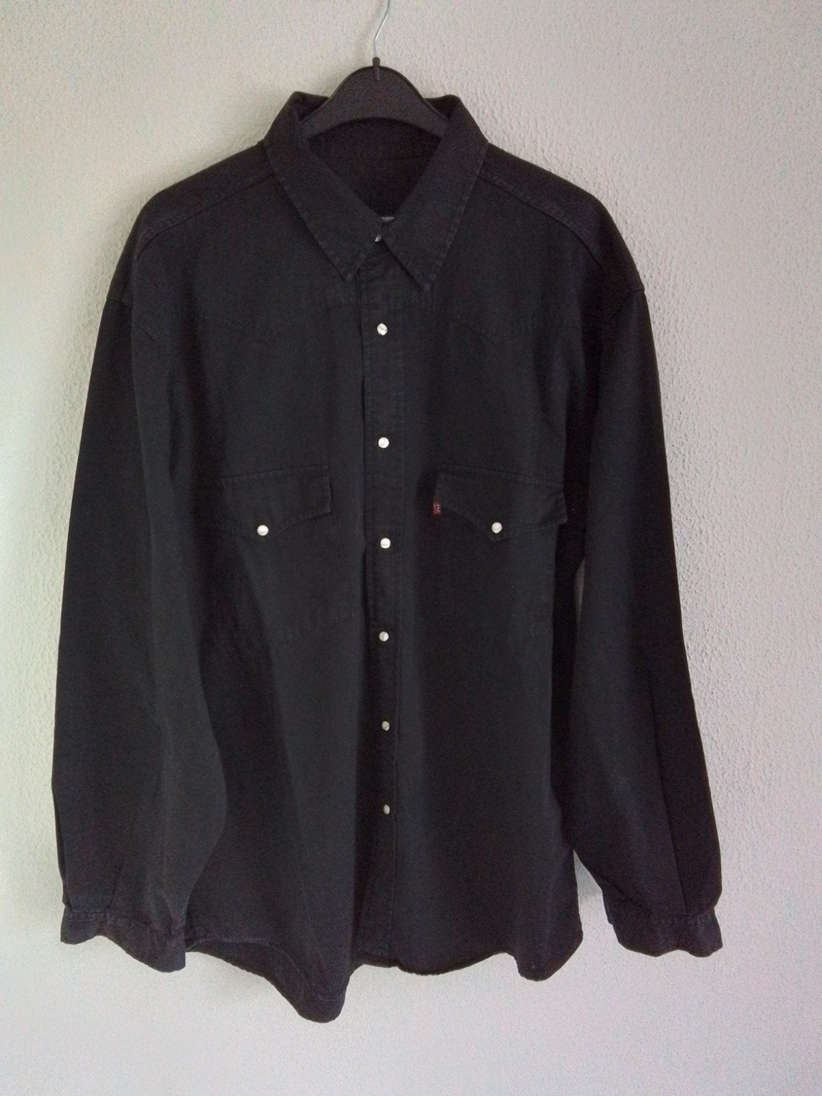 Levi's Zwart Denim Western Overhemd Maat L, Levi's, Zwart, Ophalen of Verzenden, Zo goed als nieuw