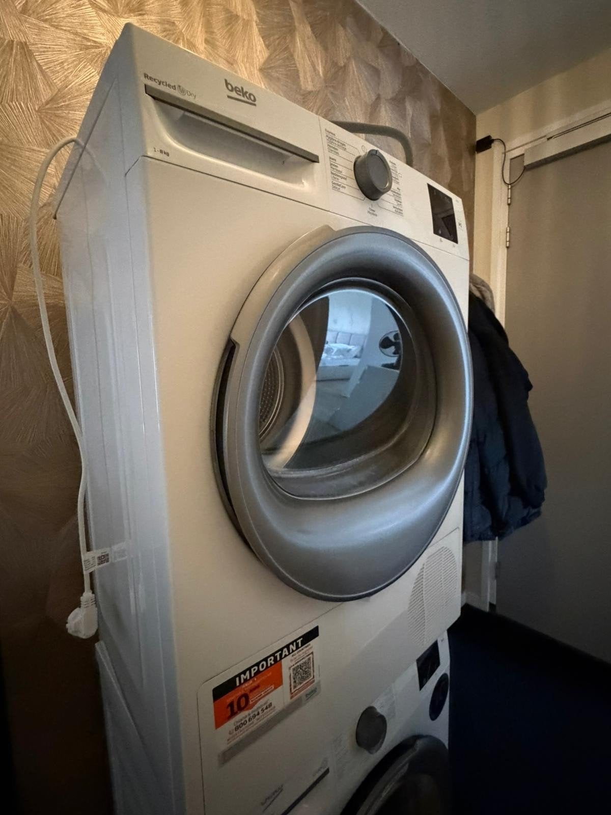 Wasmachine en Droger zo goed als nieuw, Witgoed en Apparatuur, 1200 tot 1600 toeren, 8 tot 10 kg, Ophalen of Verzenden, Zo goed als nieuw