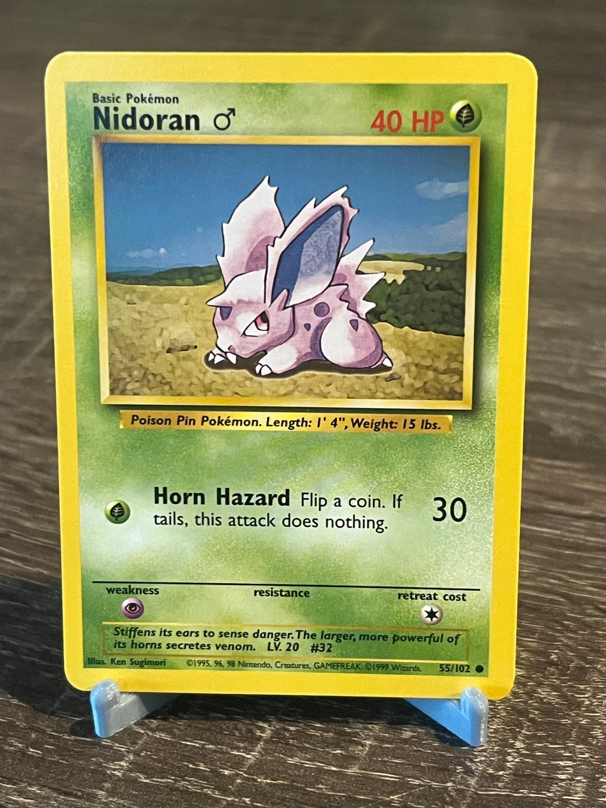 Nidoran (55/102) - Base Set - EX, Hobby en Vrije tijd, Verzamelkaartspellen | Pokémon, Ophalen of Verzenden, Gebruikt, Losse kaart