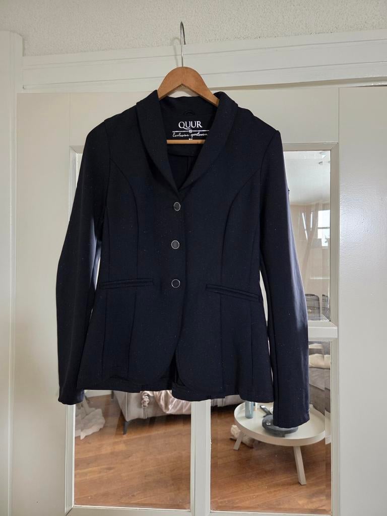Quur QGala wedstrijd jasje xs blauw paardrij jasje, Dieren en Toebehoren, Ophalen of Verzenden, Zo goed als nieuw, Dressuur, Bovenkleding