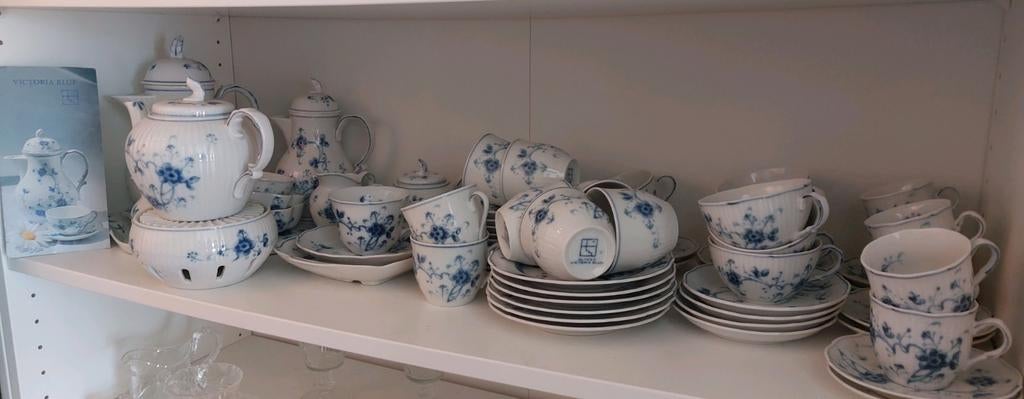 Victoria Blue Koffie-, theeservies nr. 7000 – vintage set, Ophalen, Zo goed als nieuw, Overige stijlen, Kop(pen) en/of Schotel(s)