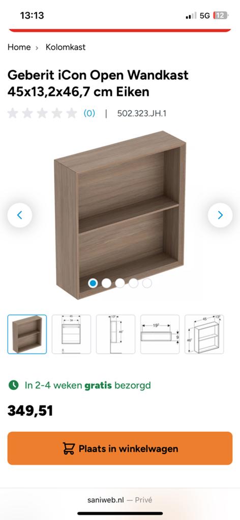 Geberit ICON Wand Kast Nieuw 502.323.JH.1, Overige typen, Nieuw, Ophalen of Verzenden, Minder dan 100 cm