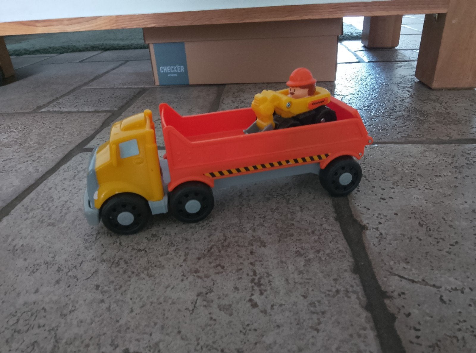 Fisher Price little people peelgoed kiepwagen met graafmachi, Ophalen of Verzenden, Zo goed als nieuw