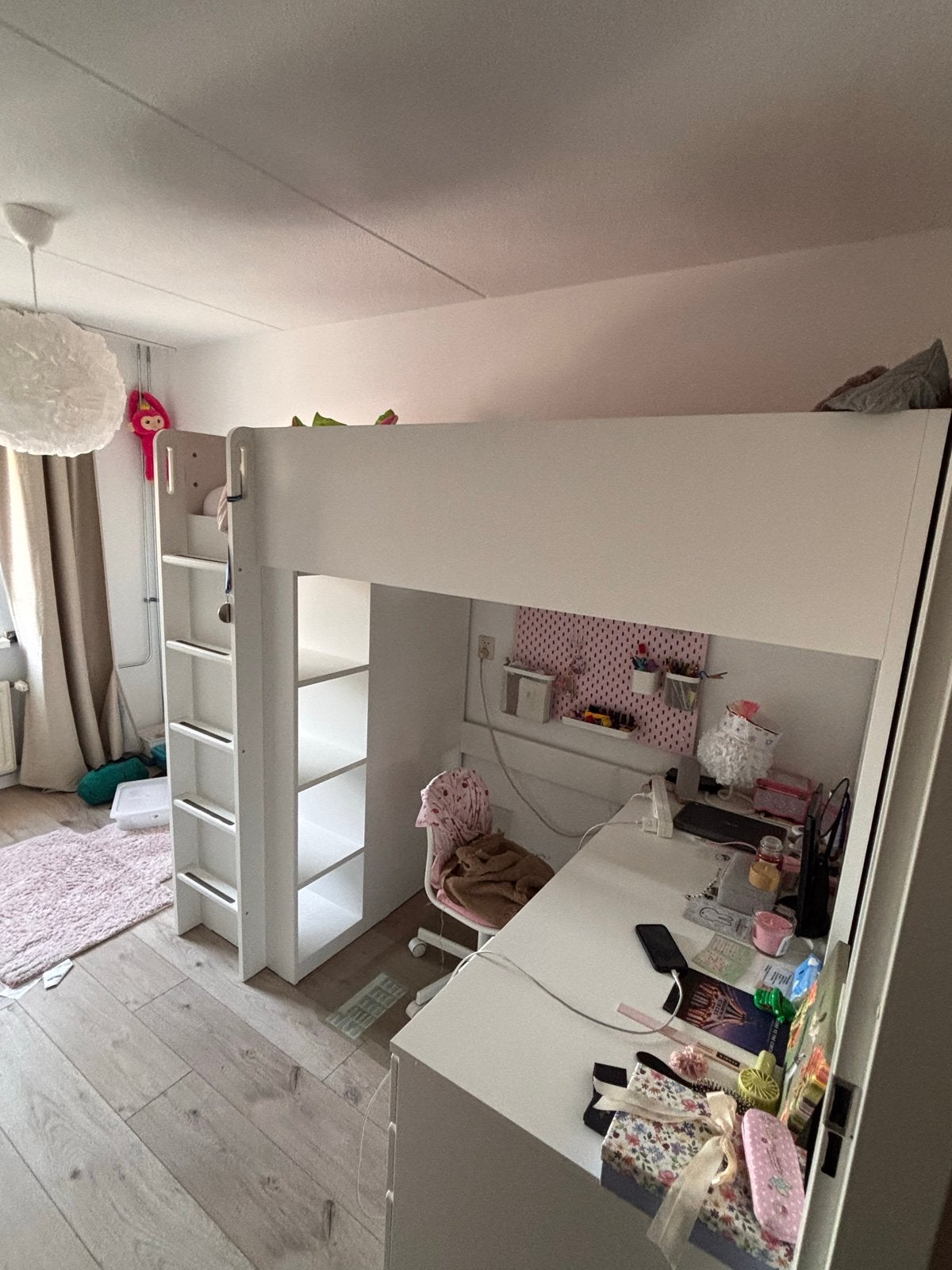 IKEA SMÅSTAD Hoogslaper met bureau en kledingkast, Ophalen, Gebruikt, Eenpersoons, 200 cm