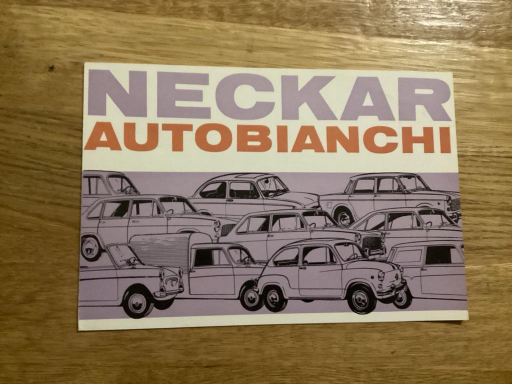 Neckar Autobianchi prijslijst 1967, Ophalen of Verzenden, Zo goed als nieuw, Overige merken