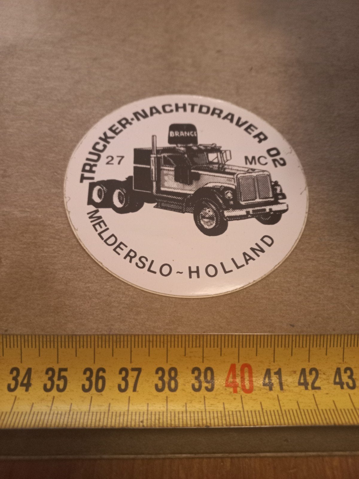 Vintage Trucker-Nachtdraver sticker Melderslo Holland, Verzamelen, Stickers, Ophalen of Verzenden, Gebruikt