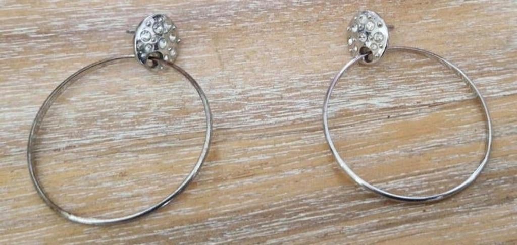 Dyrberg kern oorringen / creolen, Overige materialen, Ophalen of Verzenden, Zo goed als nieuw, Zilver
