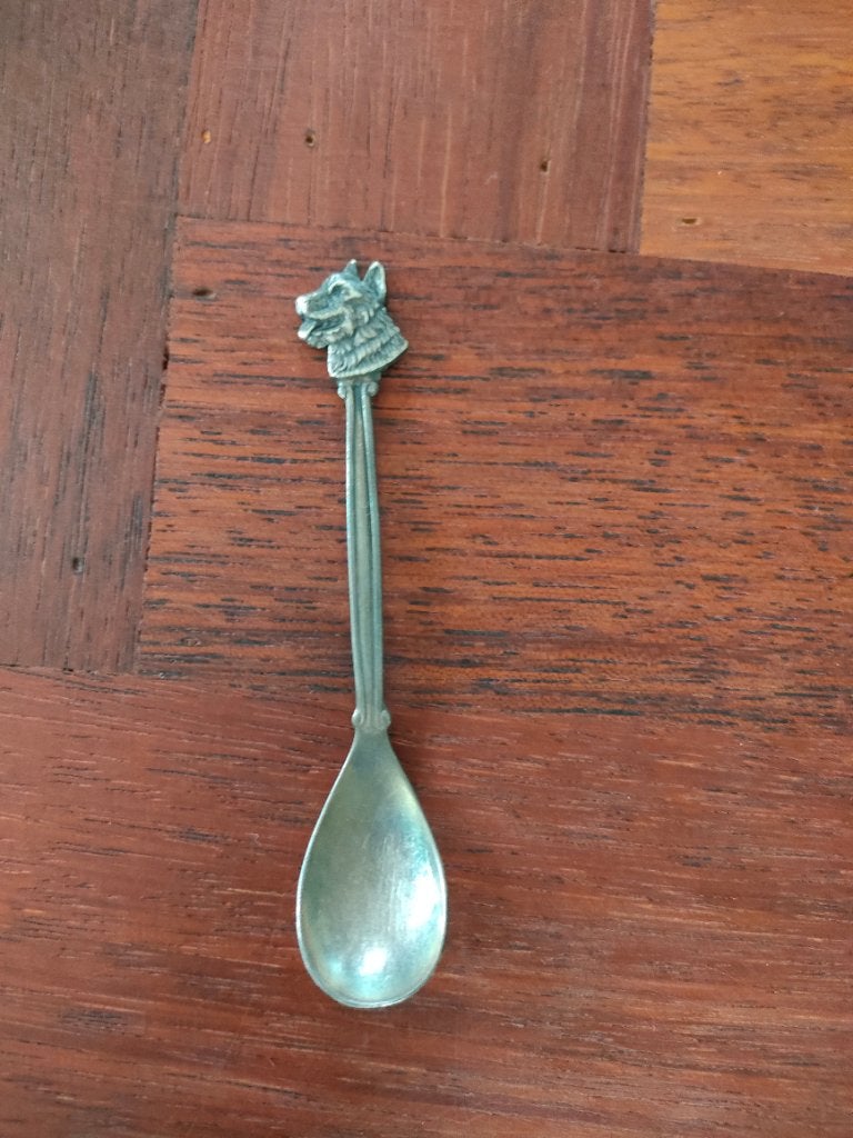 Vintage verzilverd lepeltje hond, Ophalen of Verzenden