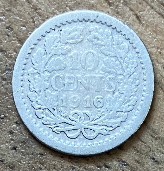 10 cent 1916 Wilhelmina, Ophalen, Zilver, 10 cent, Koningin Wilhelmina