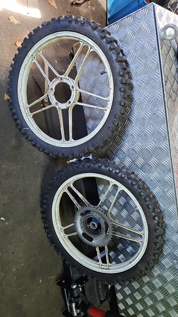 Puch velgen met crossbanden, Motoren, Ophalen of Verzenden