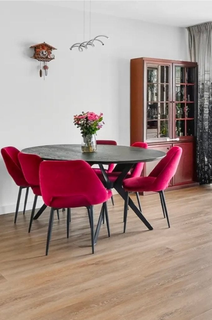 Luxe Ovale Eiken Eettafel 220x110 cm – Donkerbruin, Ophalen, 100 tot 150 cm, Eikenhout, 200 cm of meer